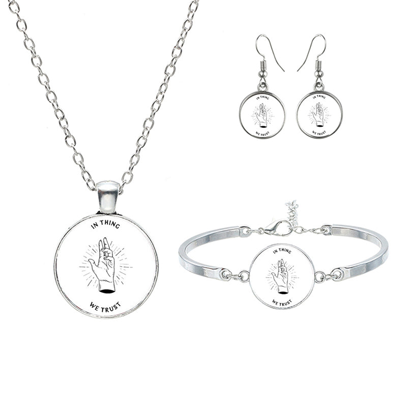 New Wednesday Glass Jewelry Sets For Women Girls Handmade Trendy Necklaces Bracelets Earrings Party Gift