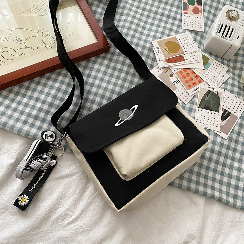 Canvas Handbag Mini Student Bag Simple Crossbody Bags Casual Lady Flap Shoulder Bag