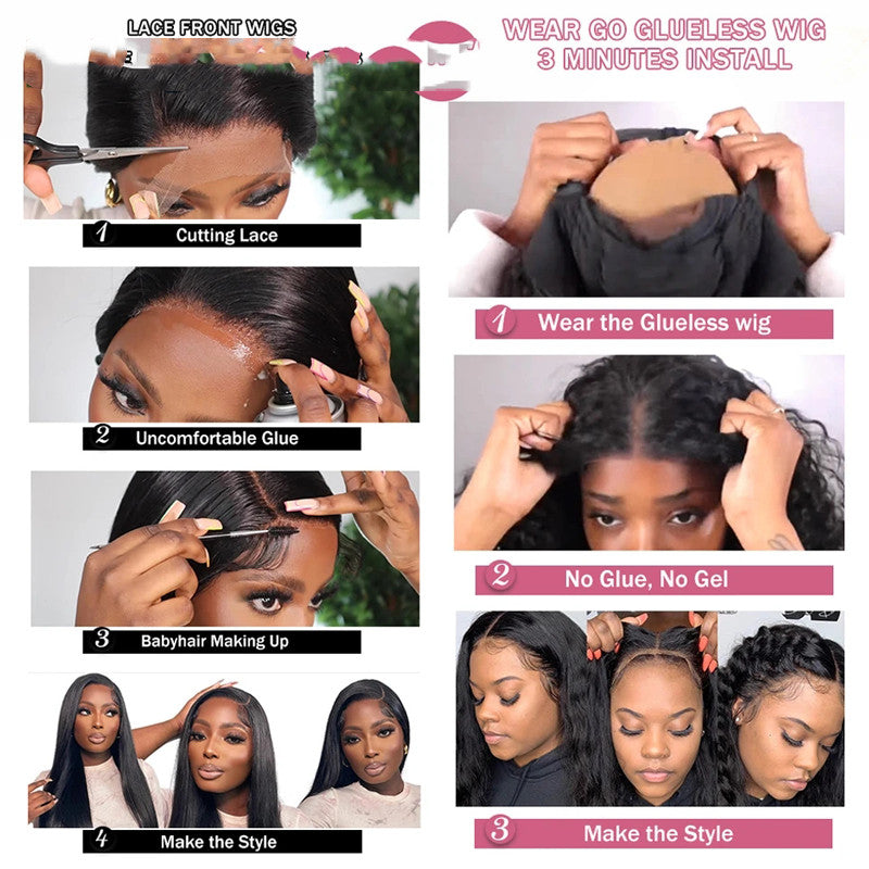 Water-wave Lace Wigs Made From Glue-free Authentic Peruvian Human Hair