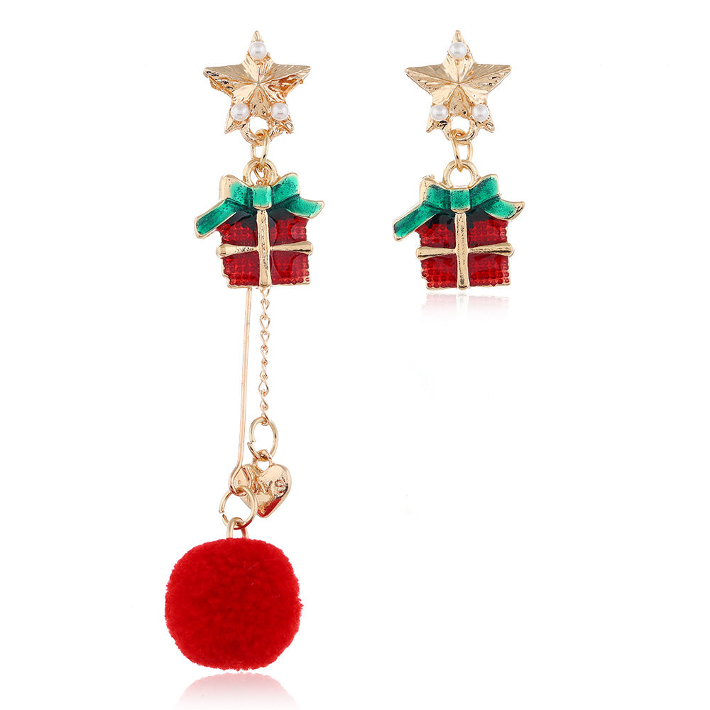 Female Asymmetrical Hair Ball Earrings Earrings Earrings